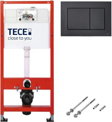 Инсталляция для унитаза Tece Tecebase kit с кнопкой Тecenow, черный матовый