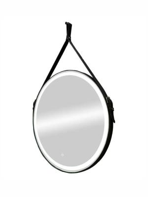 Зеркало в ванную Континент Millenium Black LED ЗЛП985 ремень черного цвета (D=50 см)