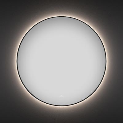 Круглое зеркало с фоновой LED-подсветкой Wellsee 7 Rays' Spectrum 172200100 (D = 50 см, черный контур, сенсорная кнопка)