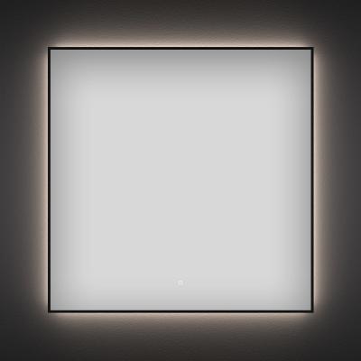 Квадратное зеркало с фоновой LED-подсветкой Wellsee 7 Rays' Spectrum 172200340 (50*50 см, черный контур, сенсорная кнопка)