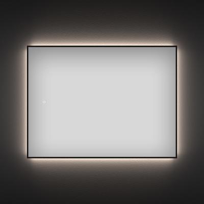 Прямоугольное зеркало с фоновой LED-подсветкой Wellsee 7 Rays' Spectrum 172200790 (60*40 см, черный контур, сенсорная кнопка)