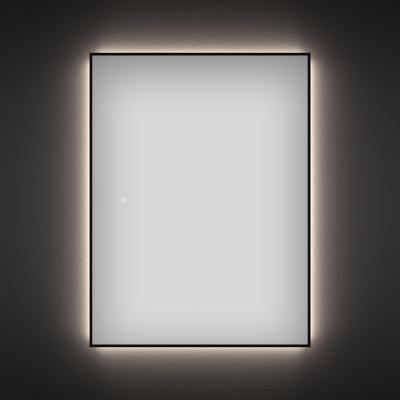 Прямоугольное зеркало с фоновой LED-подсветкой Wellsee 7 Rays' Spectrum 172201000 (70*90 см, черный контур, сенсорная кнопка)
