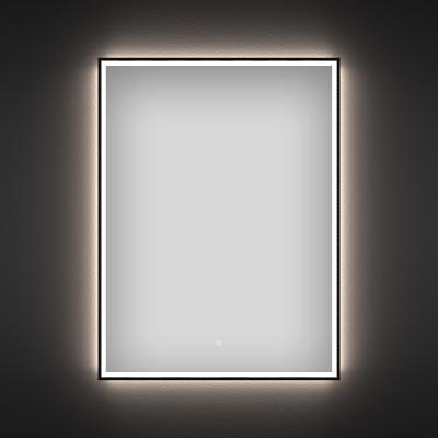 Прямоугольное зеркало с фронтальной LED-подсветкой Wellsee 7 Rays' Spectrum 172201280 (60*80 см, черный контур, сенсорная кнопка)