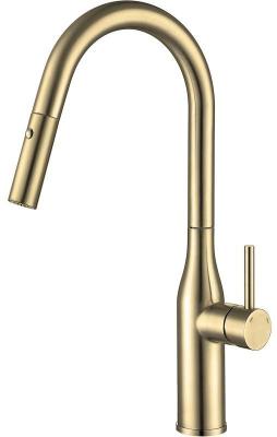 Смеситель для кухни с выдвижной лейкой Gappo G4398-43 (золотой)