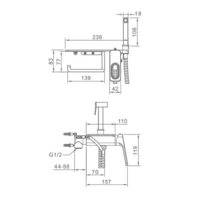 Смеситель с гигиенической лейкой Raglo R51.55.09. Изображение №5