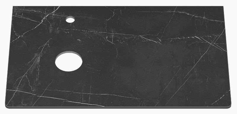 Столешница Misty Роял 80x49.6, керамогранит, черный