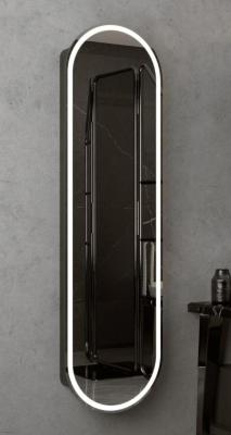 Зеркало-пенал в ванную с подсветкой черный Континент Elmage Black LED МВК048 (45х160 см)
