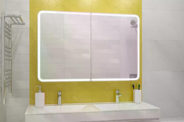 Зеркало-шкаф в ванную с подсветкой Континент Avenue LED МВК001 (120х80 см)