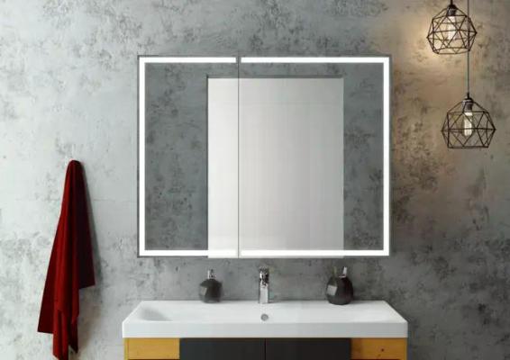 Зеркало-шкаф в ванную с подсветкой Континент Mirror Box LED МВК051 (100х80 см)