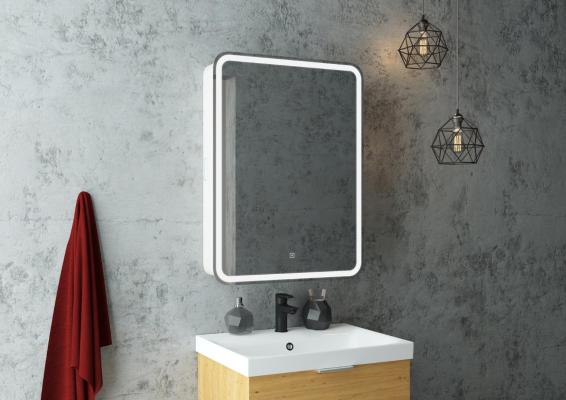 Зеркало-шкаф в ванную с подсветкой правый Континент Elliott LED МВК016 (55х80 см)