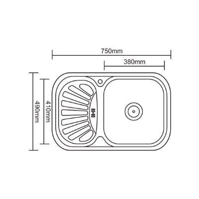 Мойка ledeme врезная d49 т 0 6 круглая глянец бол сиф l84949 6